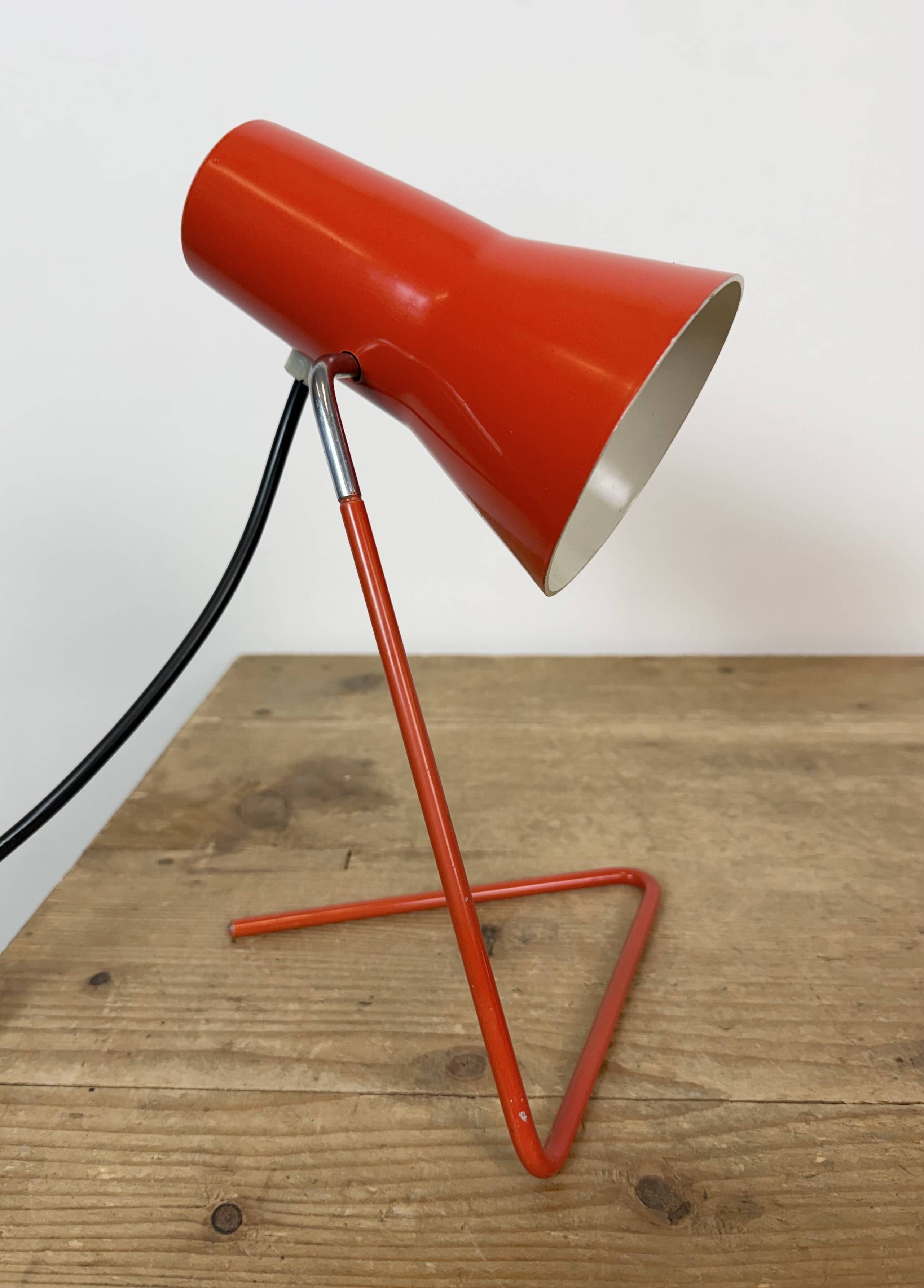 Vintage Red Table Lamp by Josef Hurka for Drupol, 1960s