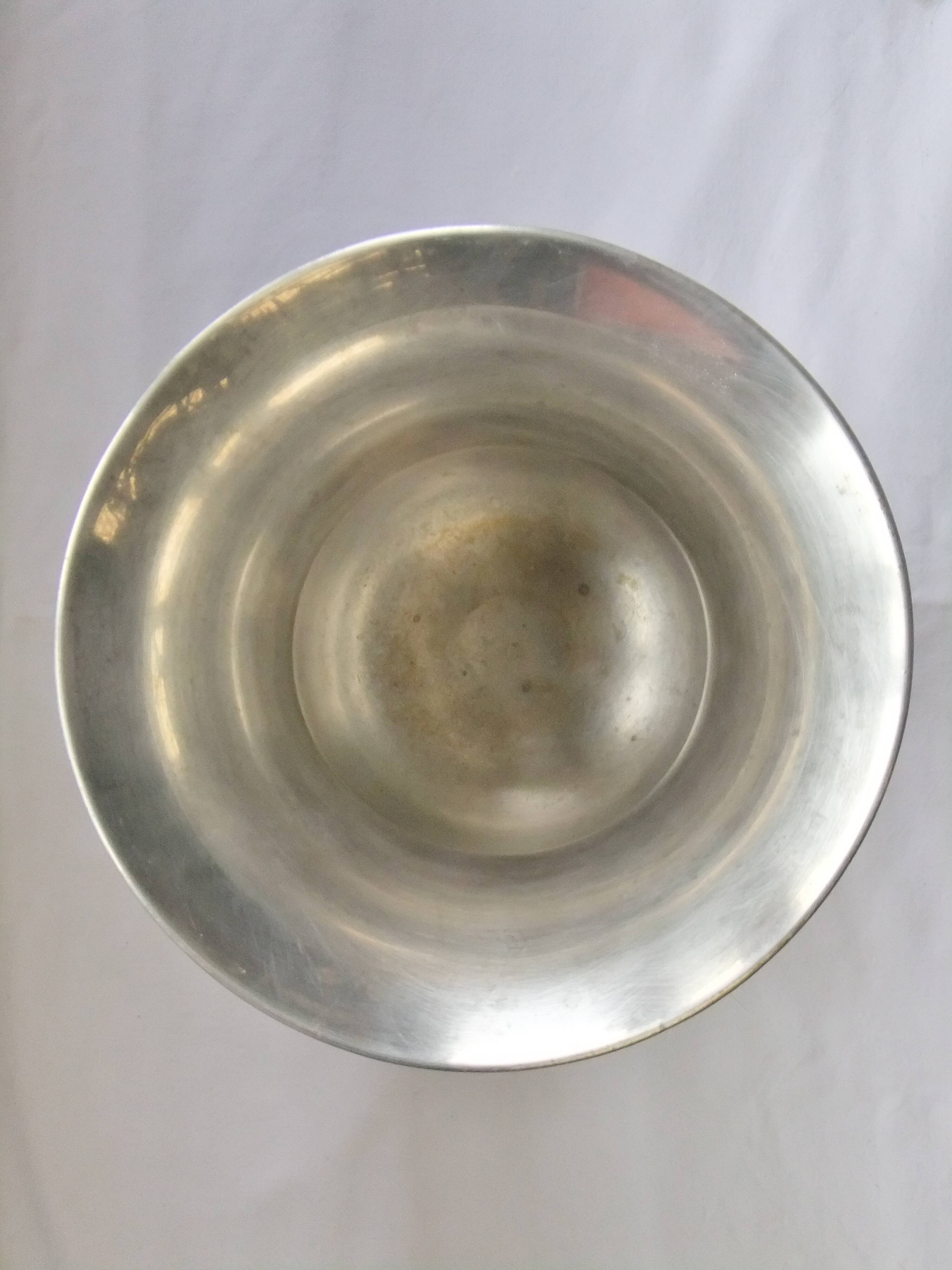 Old champagne bucket with vintage silver metal cooler Medici