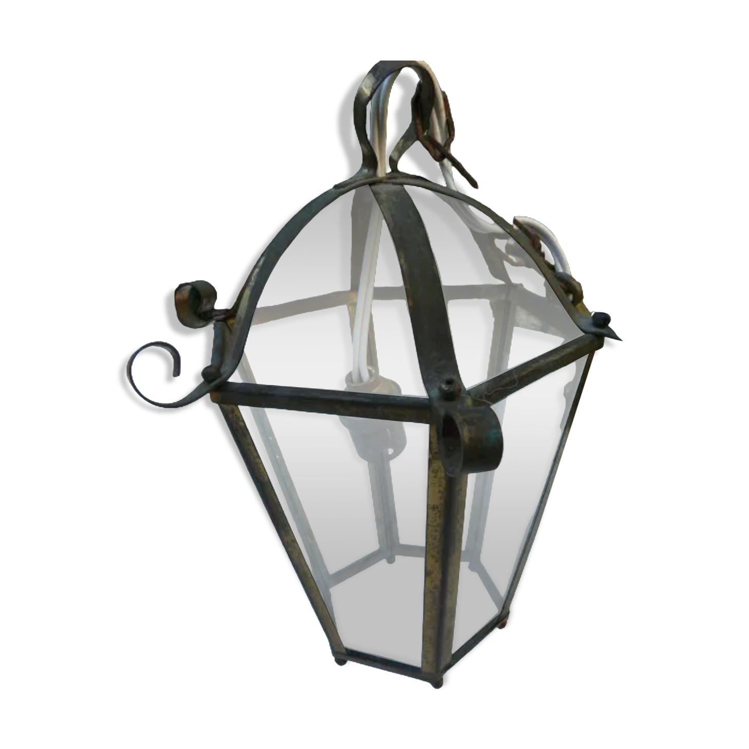 Brass lantern pendant lamp