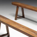 Rustic primitive benches, france, 19th century