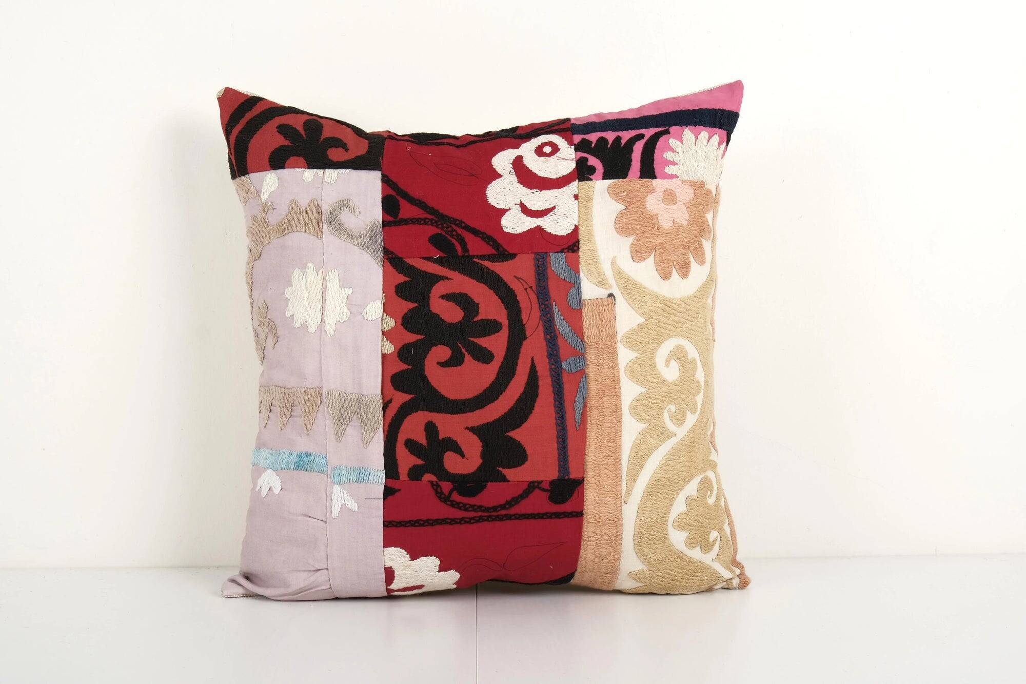 Vintage embroidered cushion cover 46x48 cm