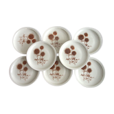 Series of 8 flat plates Sarreguemines décor Thistle