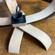 Foldable and deconstructed chandelier, minimalist Swedish design in wood.