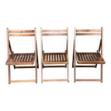 3 Scandinavian folding cane chairs 1950