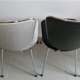 Set of 4 chairs welded skai skai black and white