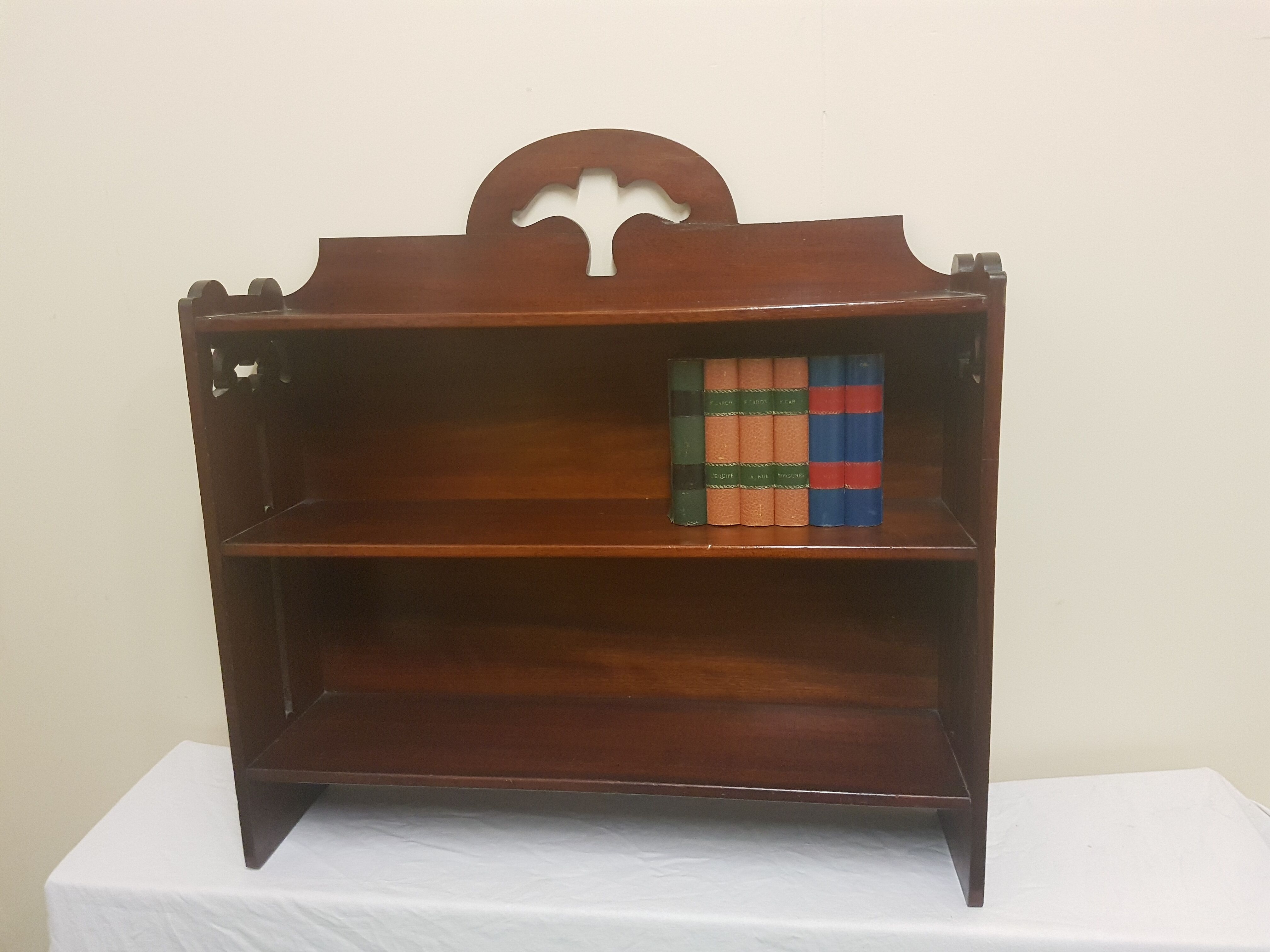 Art nouveau mahogany shelf