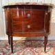 Louis XVI half-moon commode in mahogany and marble
