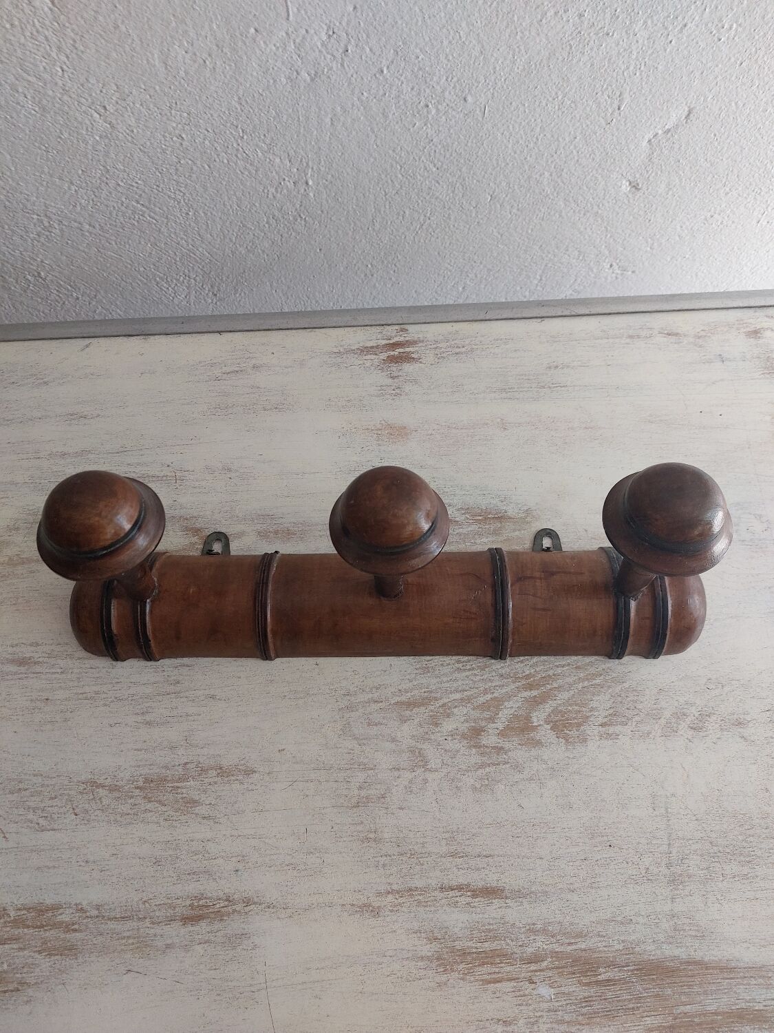 Wooden wall coat rack 50s