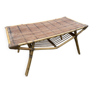 Table basse rotin et - bambou