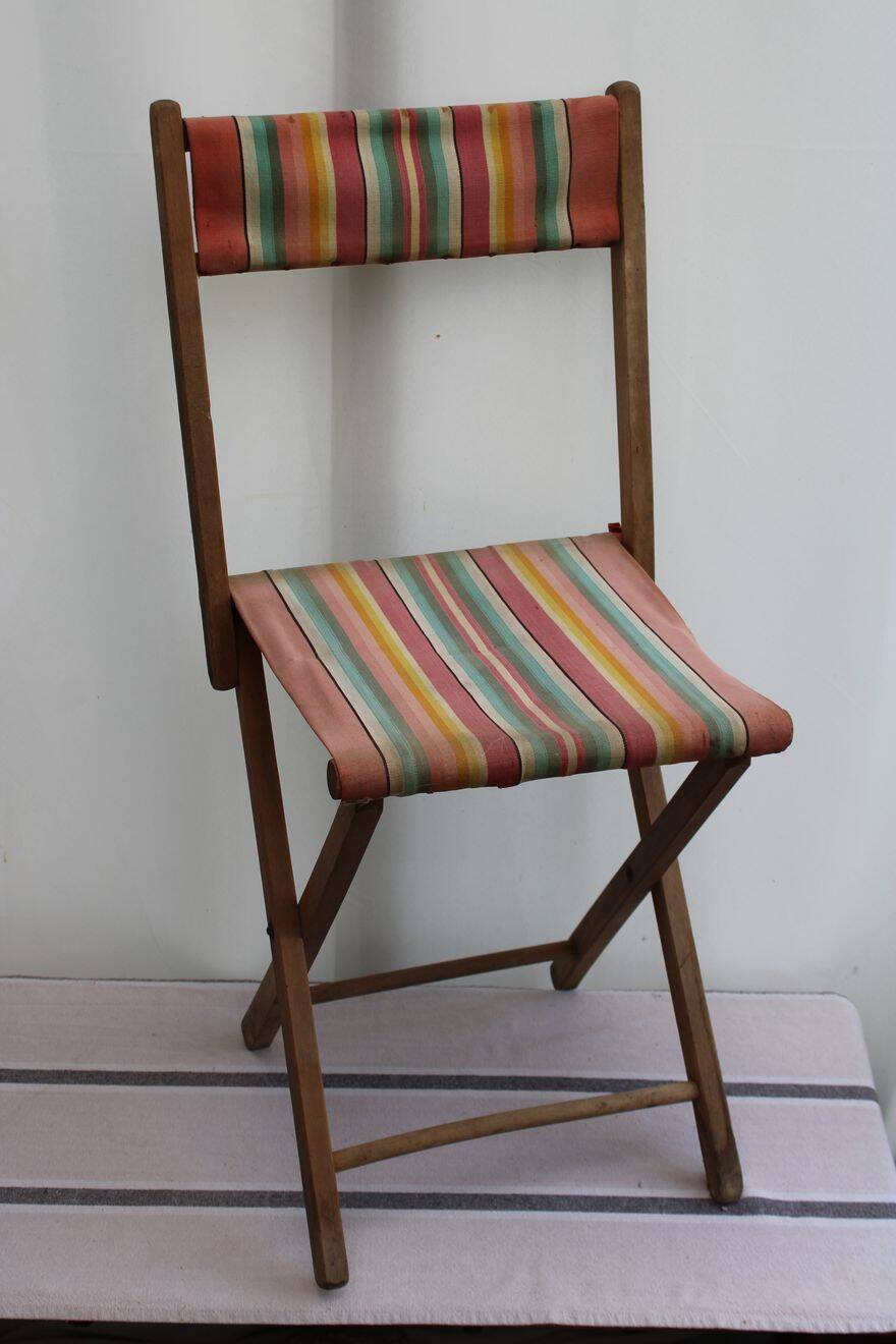 Old wooden folding chair