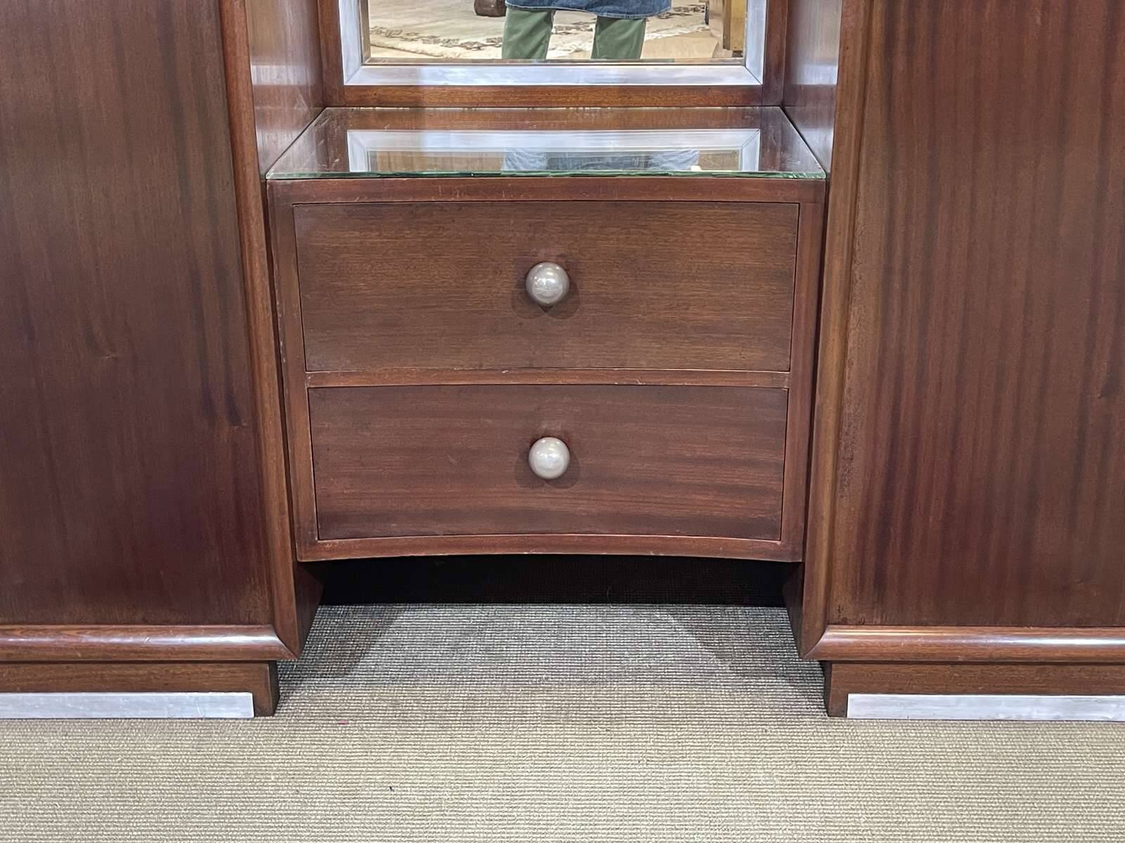 Art Deco wardrobe-dressing table stamped RINCK 115 Faubourg St Antoine Paris