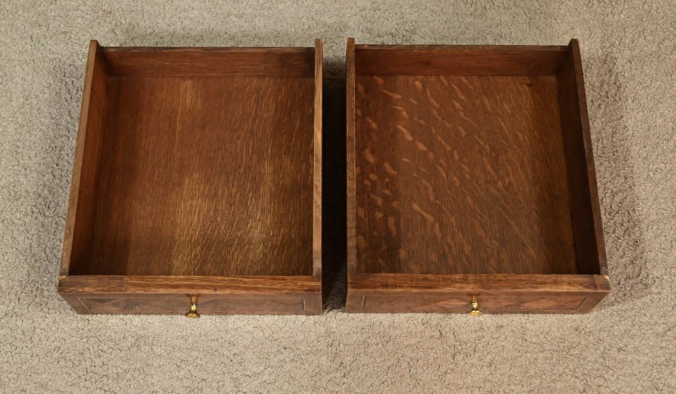 Mahogany marquetry coffee table, Louis XVI style – 1920