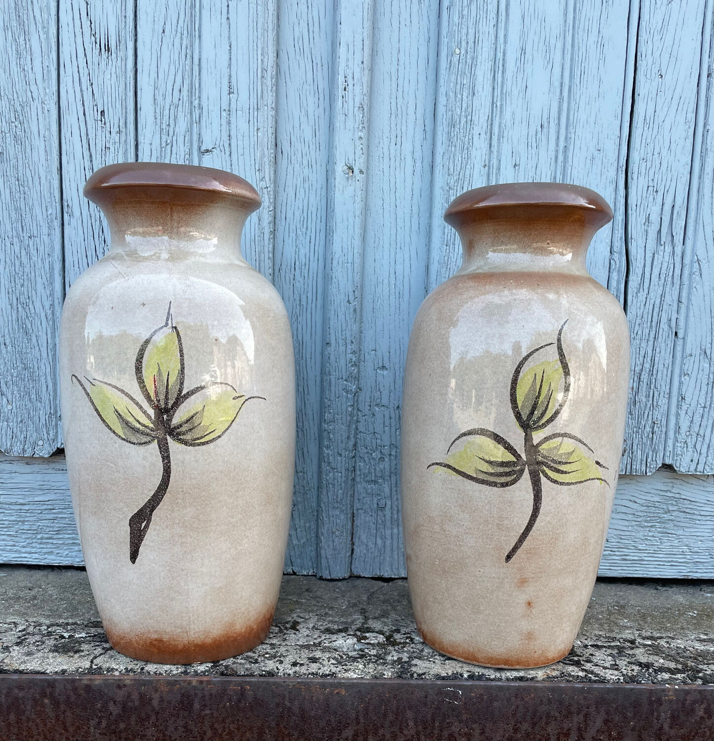 2 pottery art vase made in West Germany