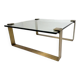 Table basse en verre et laiton Ronald Schmitt, 1970