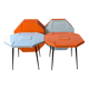 Lot de 15 tables fibre de verre années 70 (11 orange et 4 grises) space age