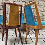 Set of 5 vintage spindle foot bistro chairs 1960"