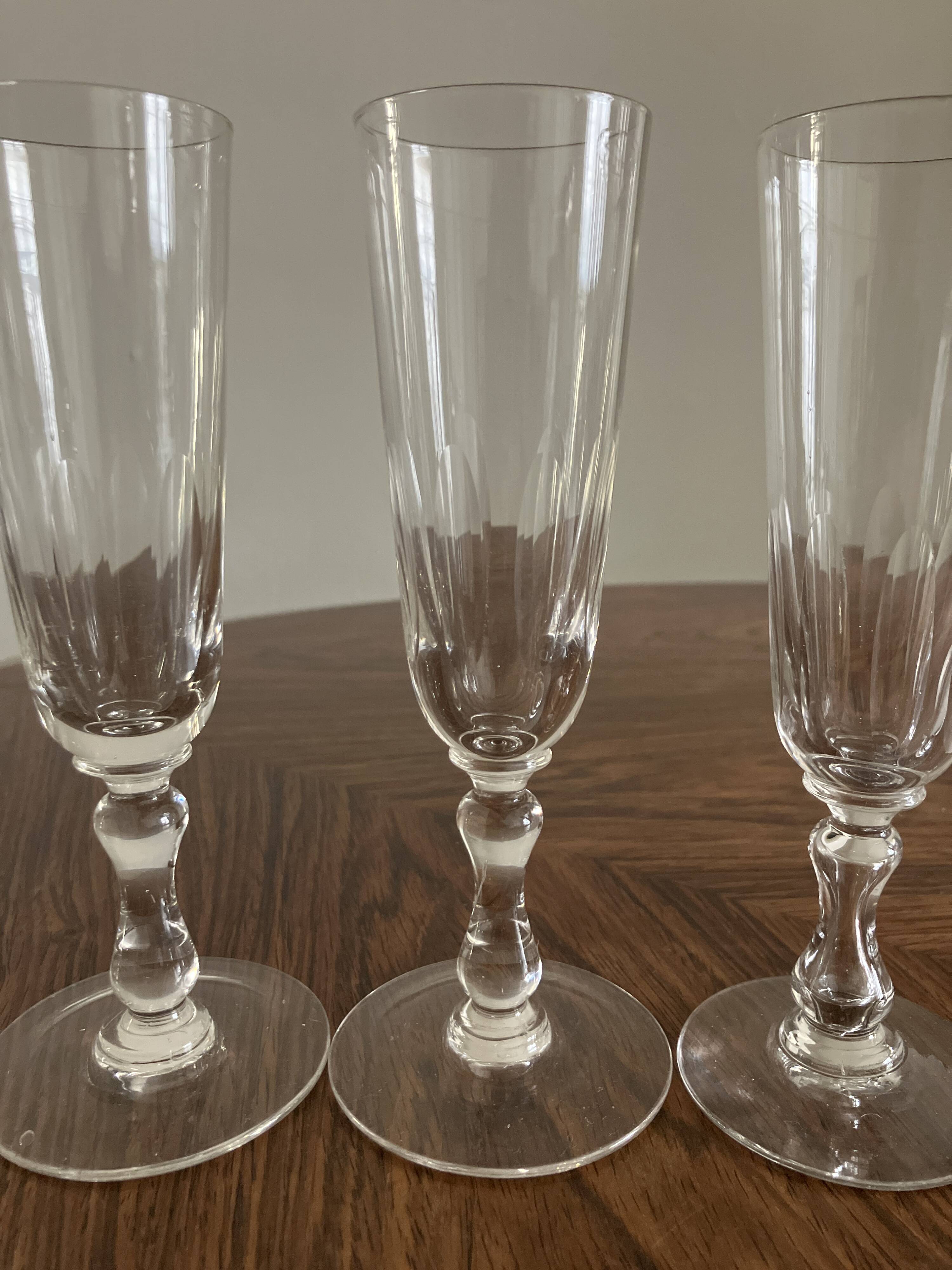 6 antique flutes from the late 19th century – Val Saint Lambert - Herbatte