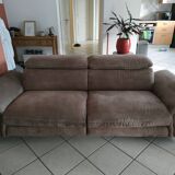 Newport 3-seater taupe microfibre sofa