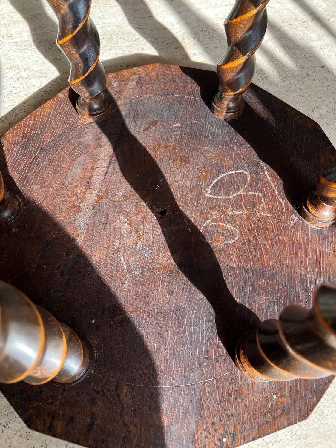 Twisted table in Brutalist style from the 1920s/30s.