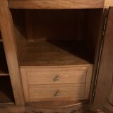 Louis XV style sideboard, 3 doors with lock, glass top.
