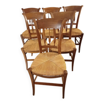 6 chaises en merisier directoire provençal