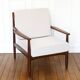 Scandinavian armchair in teak - Fabric, foams & straps: new