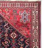 Tapis persan vintage fait à la main tapis traditionnel rouge bleu laine - 117x160cm
