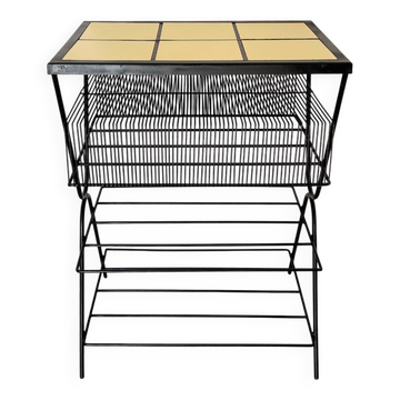 Table porte-revues & porte-vinyles - années 60-70