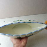 Old empty pocket / cut, decoration flowers and knots, ceramic St Clement 1850