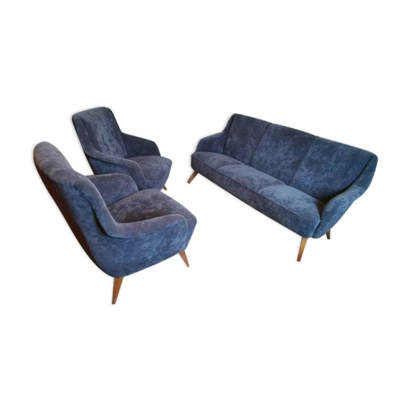 Salon canapé et 2 fauteuil années 50/60