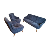 Salon canapé et 2 fauteuil années 50/60