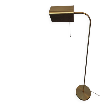 Lampe de sol ajustable en laiton de style mi-siècle, années 1970