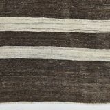 6x10 Brown & Beige Handmade Wool Kilim Rug, 195x324Cm