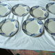 Set of 7 flat plates Moulin des Loups and Hamage model Comet