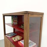 1950s Brazilian modernist library in exotic wood and lacquer.