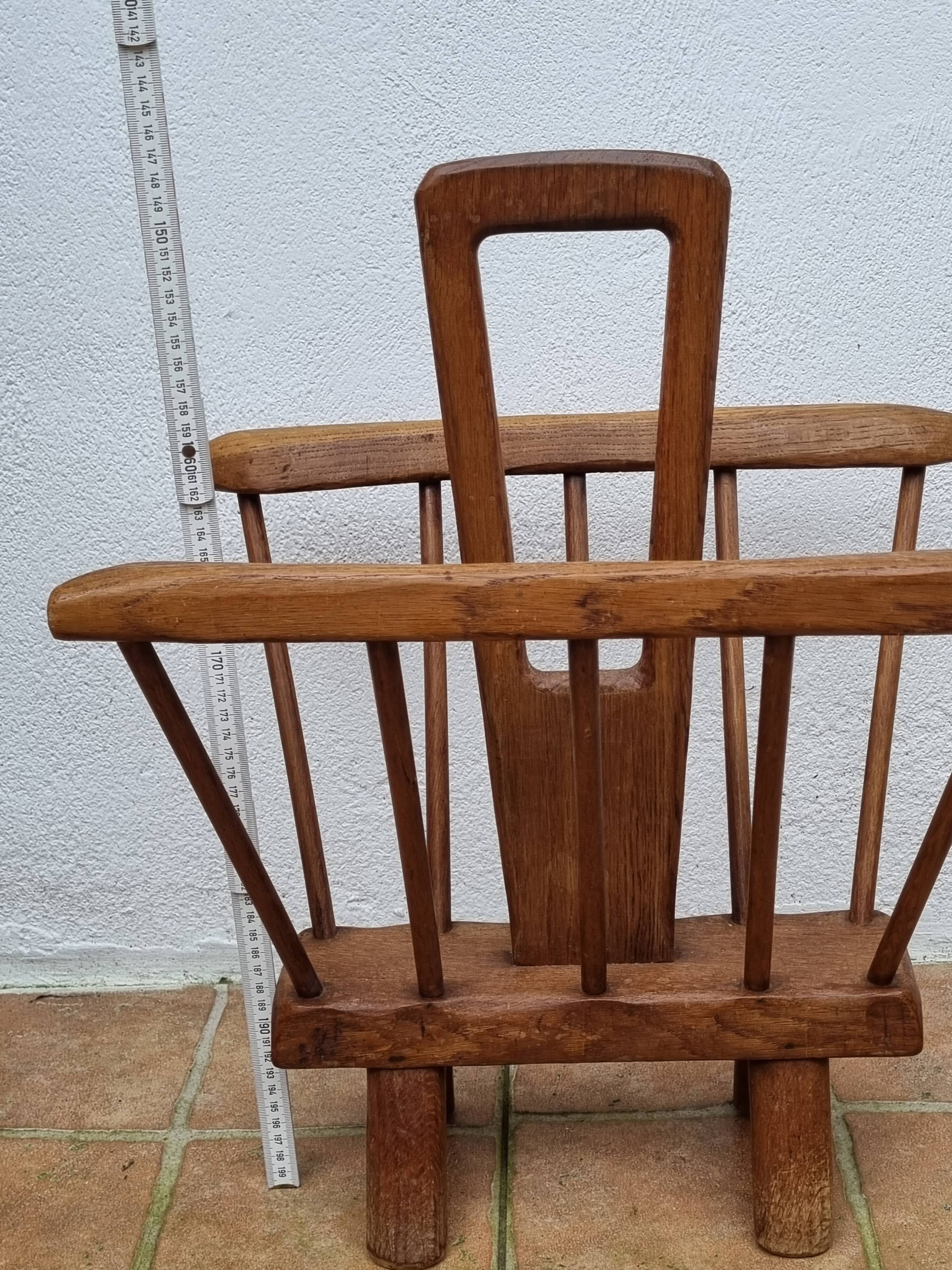 Vintage solid wood magazine rack, 1960s, Scandinavian style