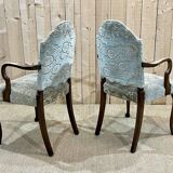 Pair of 1930s Walnut Chippendale Armchairs