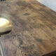 Old workshop desk made of solid wood
