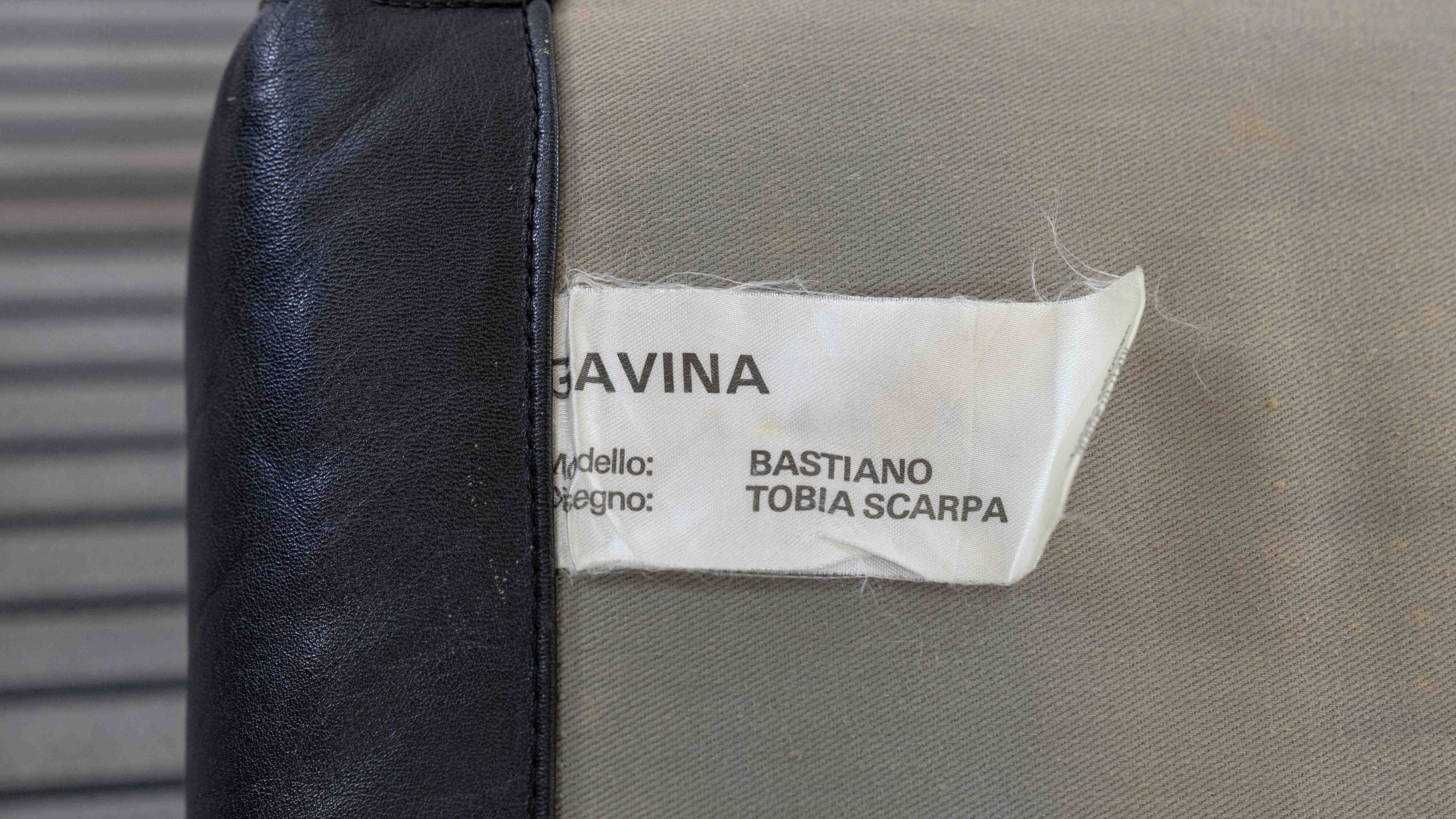 Bastiano Leather Sofa in Black by Tobia Scarpa for Gavina / Knoll