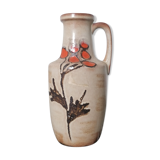Vase en grès avec fleurs abstraites