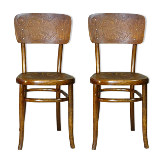 Chaises Fischel vers 1910 assise art nouveau bistrot