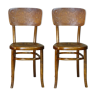 2 Fischel chairs circa 1910 sitting art nouveau bistro