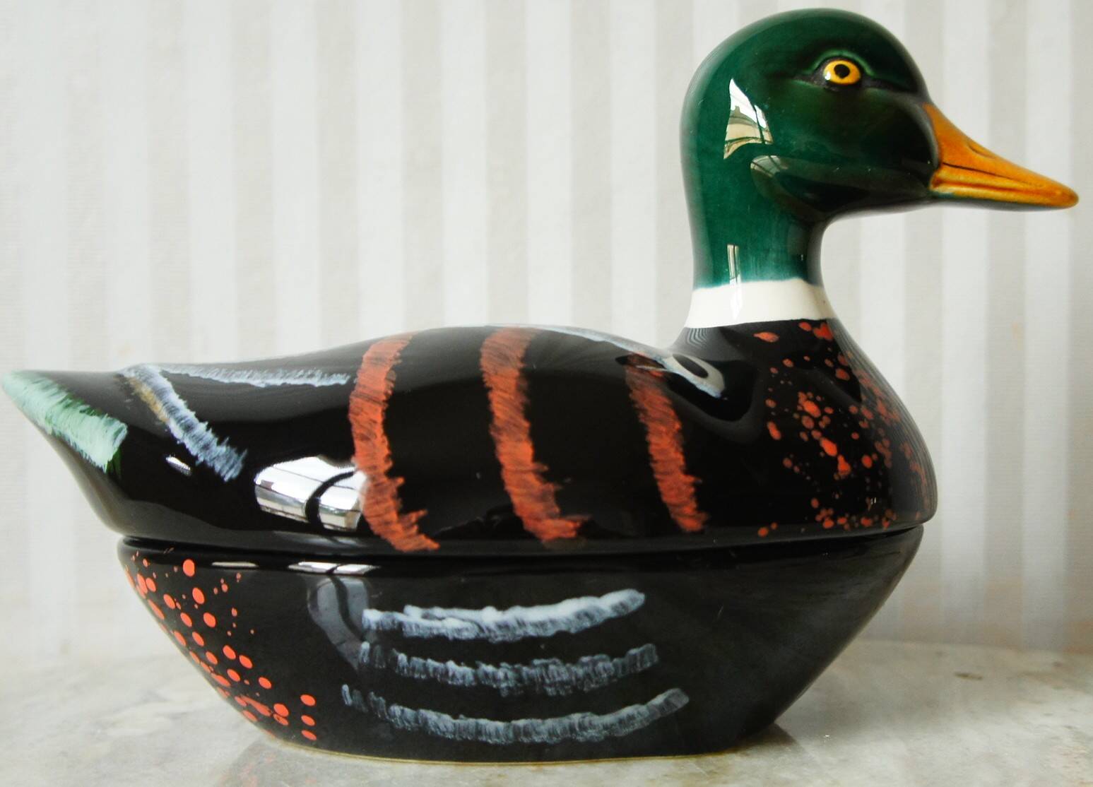 Michel Cougant, hand-painted zoomorphic ceramic