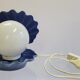 Shell lamp in blue and opaline ceramic