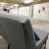 Airborne double bench seat restored foam and new fabrics + 2 matching cushions