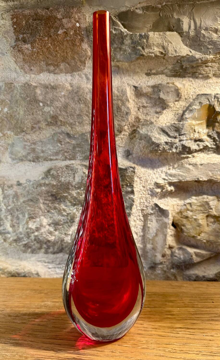 Sommerso Murano Teardrop Vase