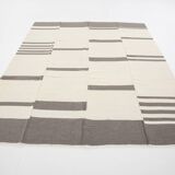 7x9 Grey & Beige Anatolian Flatweave Kilim Rug, 225x276 Cm