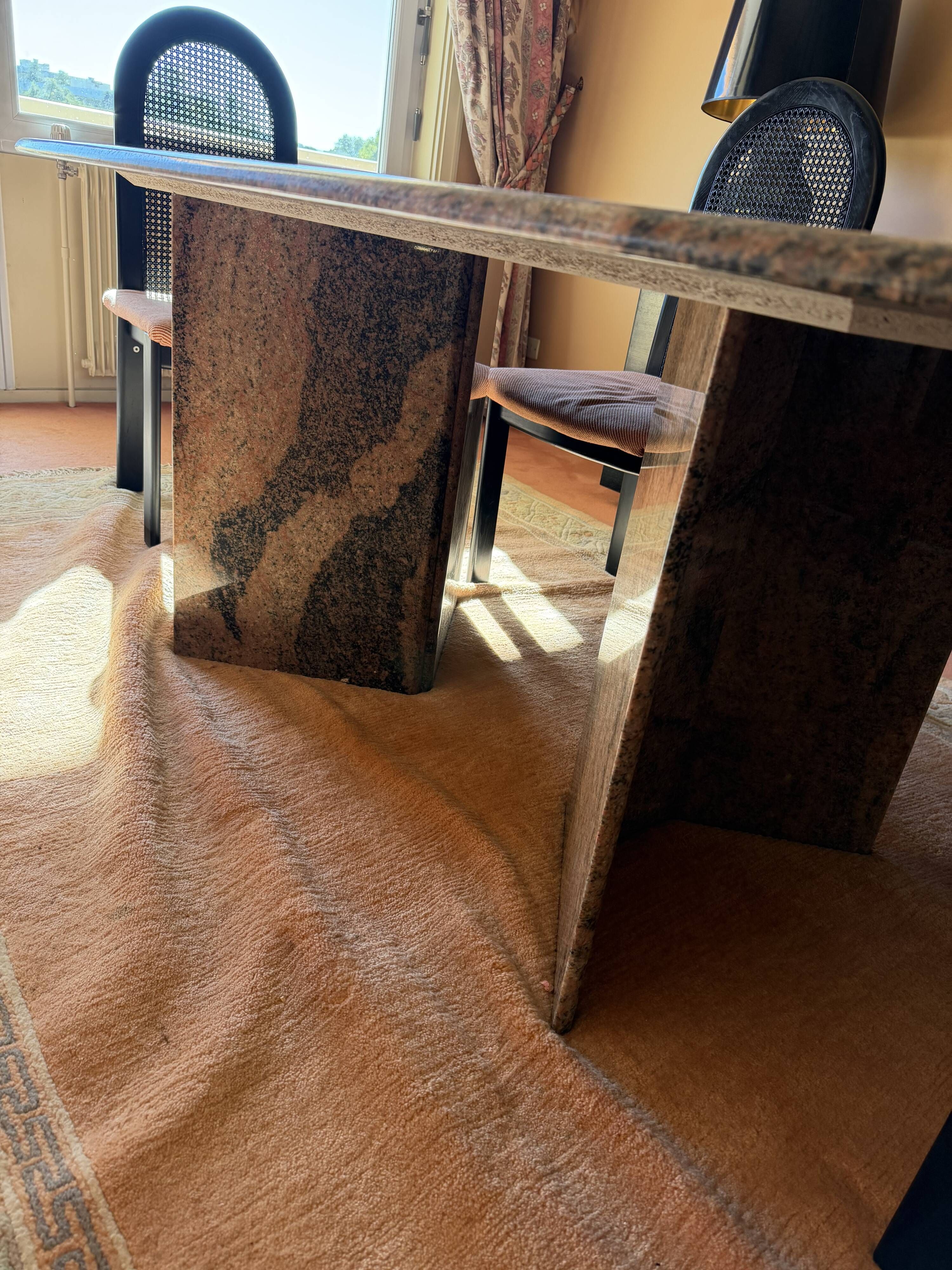 Brazilian pink granite dining table