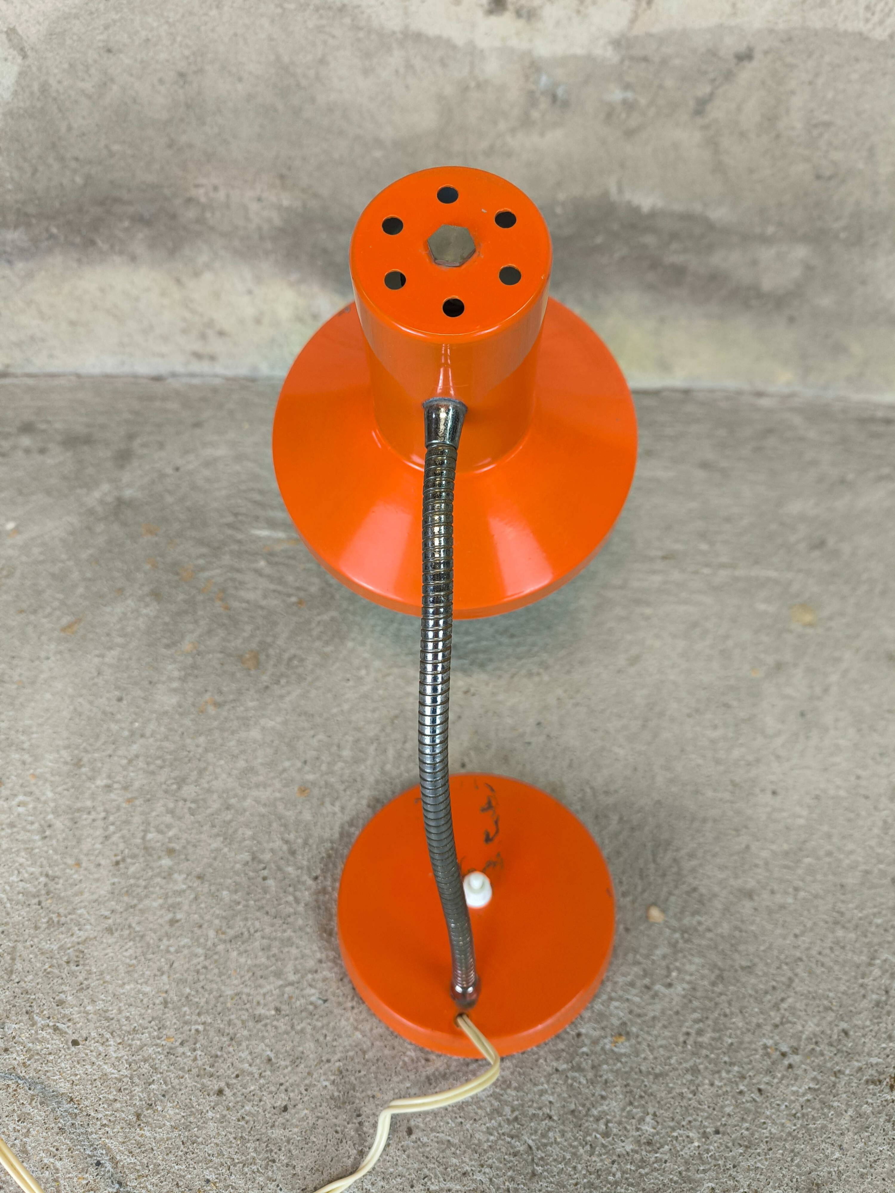 Lampe de bureau vintage orange années 70