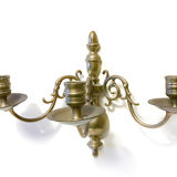3-branch wall light in Brass